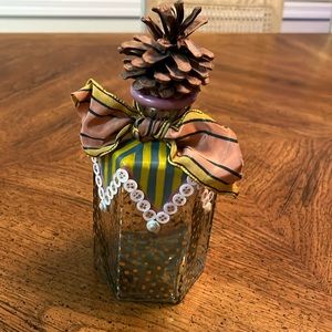 Mackenzie Childs Retired Victoria and Richard Vintage Circus bottle.